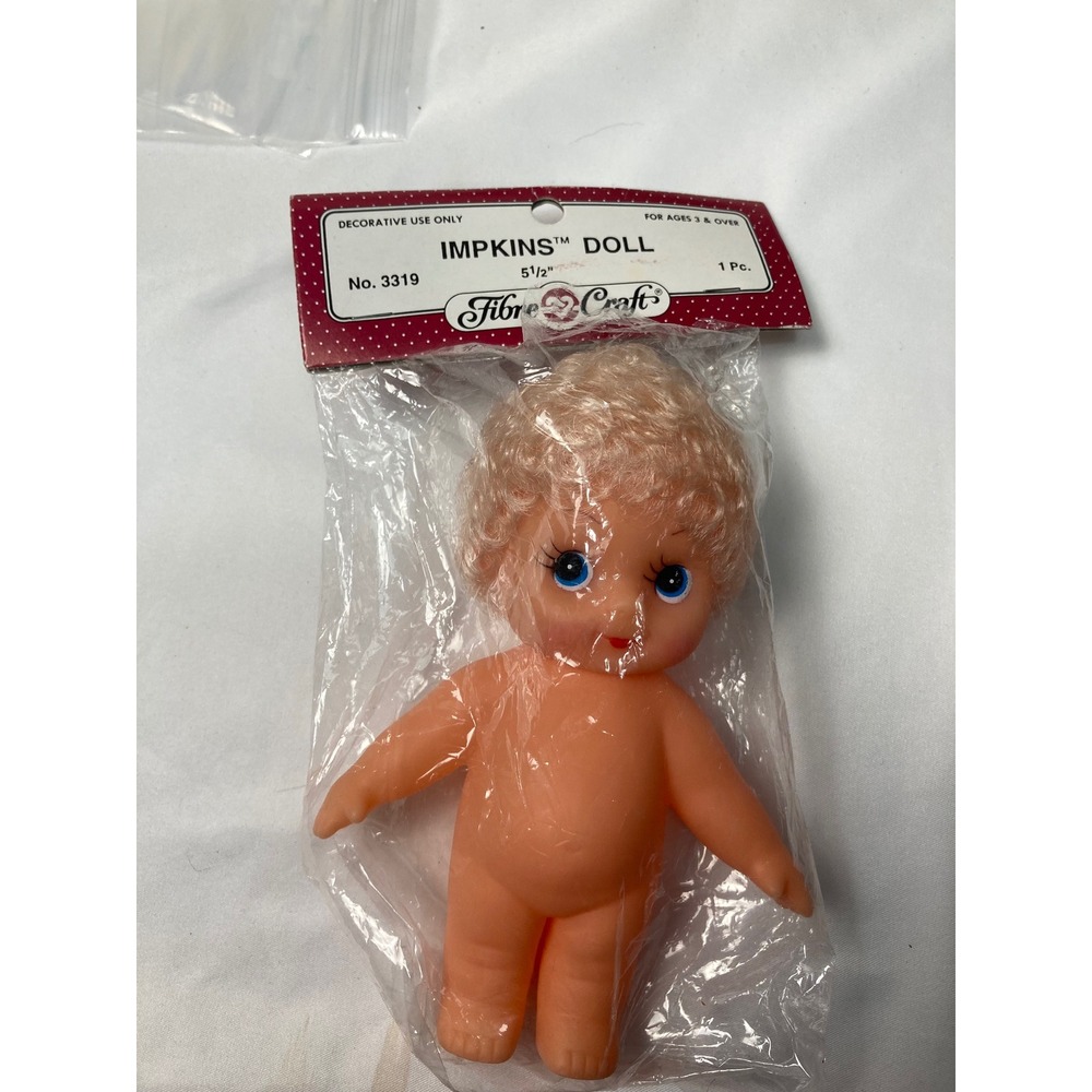 Vintage Fibre-Craft Impkins Doll –‎ Model 3319, 1 Doll Blond – 5.5"–SEALED